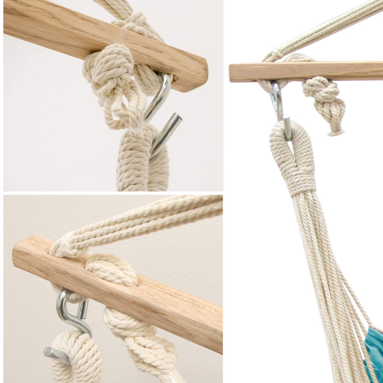 AMANKA Innovative XXL Swing Chair 185x130cm Hanging Seat made of cloth Blue