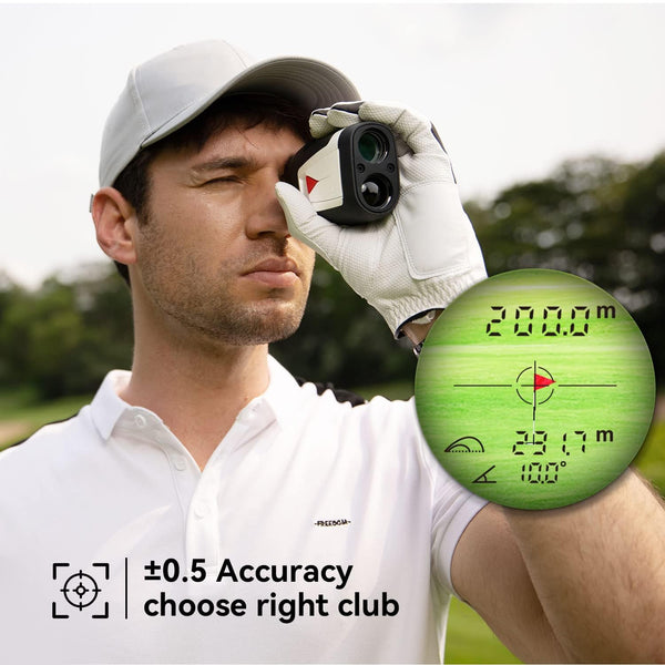 MiLESEEY Golf Range Finder with Slope On/Off,1100Yards,±0.5yard Accuracy,Flag Lock with Vibration,Legal for Tournament Play, Scan Measurement for Golfers,Carrying Case, Free Battery