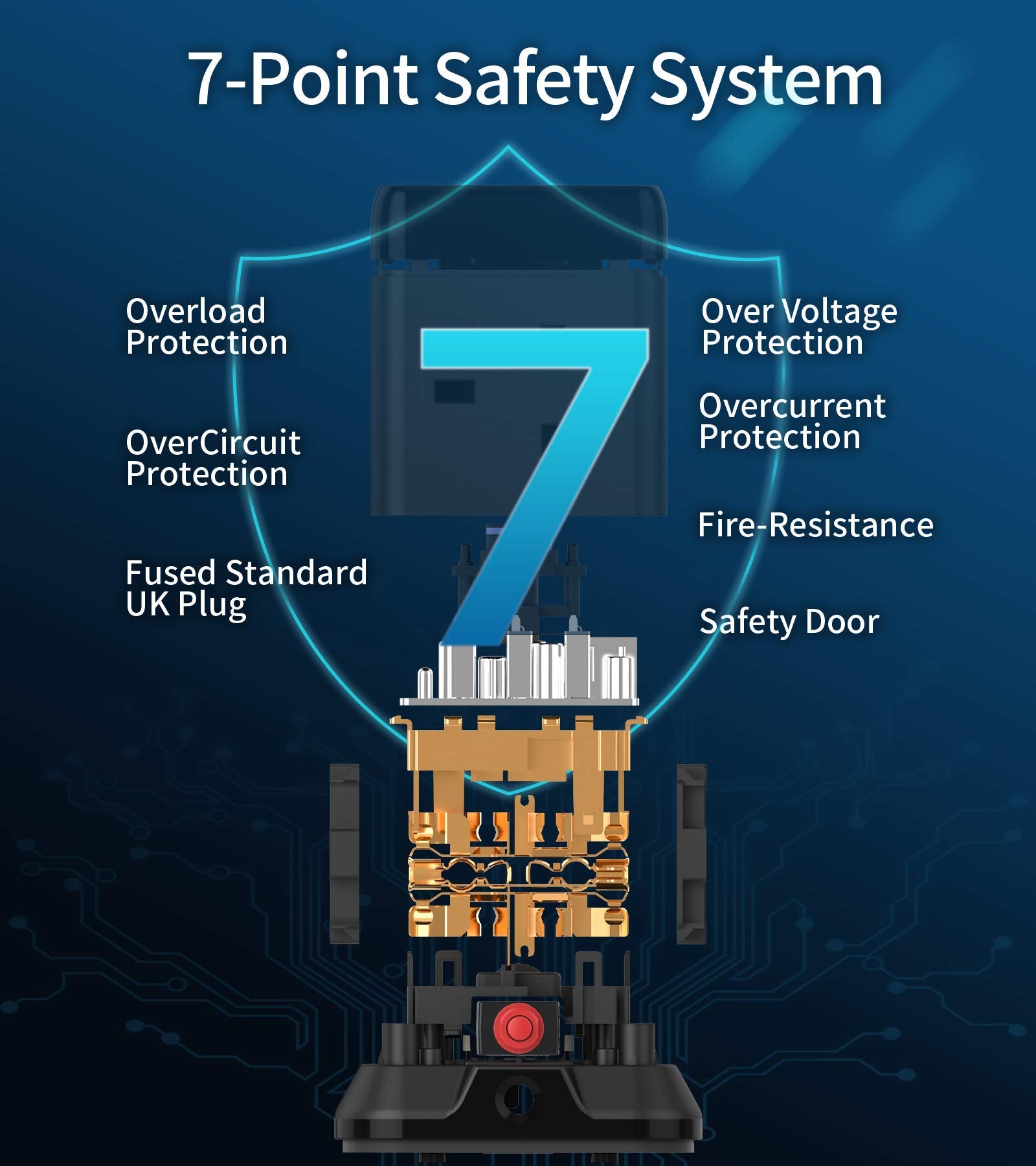 Hulker 3M Cube Extension Lead with 3 Slots 4 Gang Plug Socket with Switch 4 Way Power Strip with 3 USB Port 3 Metre Extension Cable Black 13A 3250W for Home Dorm Office