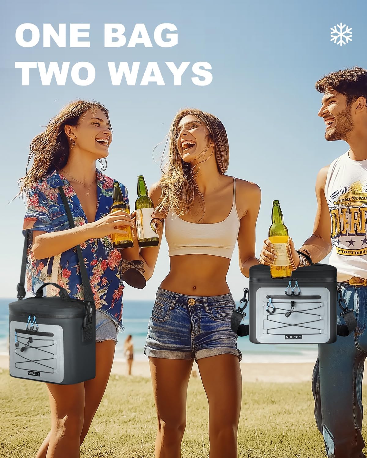 YULEEE 7/15/20L Insulated Cooler Bag - Large Multi-Functional Picnic Lunch Bag for Men & Women,Waterproof Leakproof Perfect for Beach, Family,Travel, Camping, Work,BBQ,and Outdoor Activities