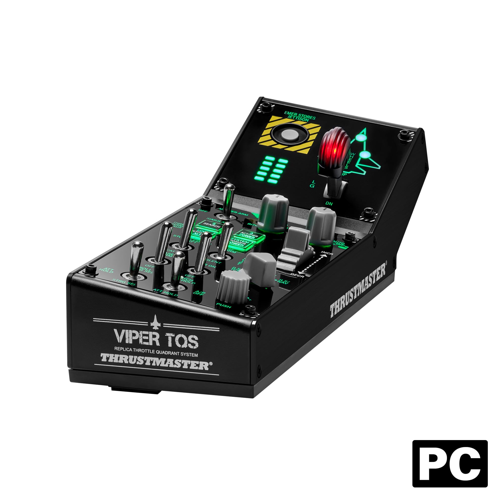 Thrustmaster Viper TQS Mission Pack for PC, Metal Throttle Quadrant System, Throttle and Control Panel Included, Hall Effect Precision, 64 Action Buttons, 6 Axes, Licensed by the U.S. Air Force