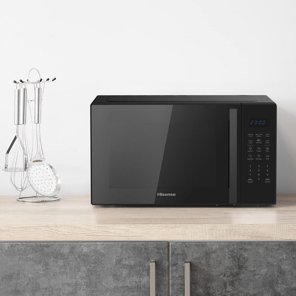 Hisense H23MOBSD1HUK 23 Litre 800W electronic Microwave with Auto Defrost, Digital Display, Smart Cook, Multi level cooking and Easy Clean- Black