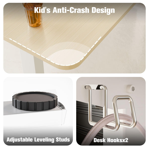 ERGOMAKER Electric Height Adjustable Standing Desk 80x60cm (31.5"x23.6"), Sit Stand Desk with Splicing Top for Home Office (Black Frame + Black Desktop)