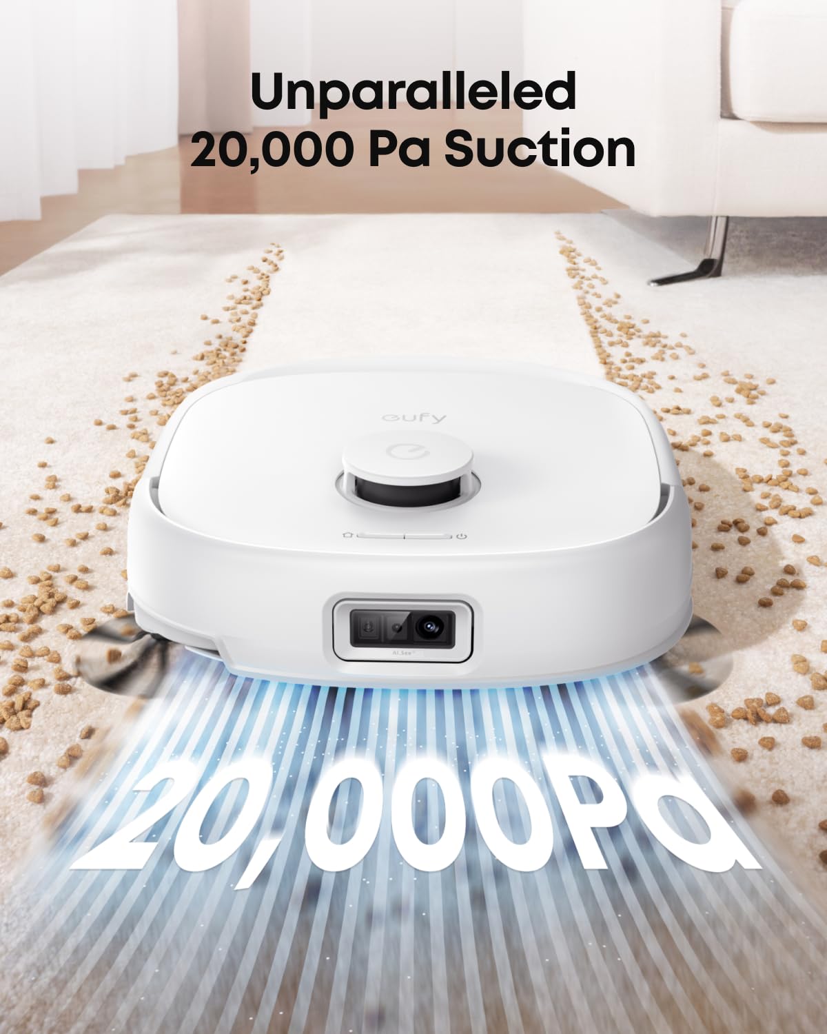 eufy E25 Omni Robot Vacuum Cleaner with Mop, HydroJet System, 20,000 Pa Turbo Powerful Suction, Zero Tangling, Corner-to-Edge Deep Cleaning and Mop Lifting, with Auto All-In-One Station