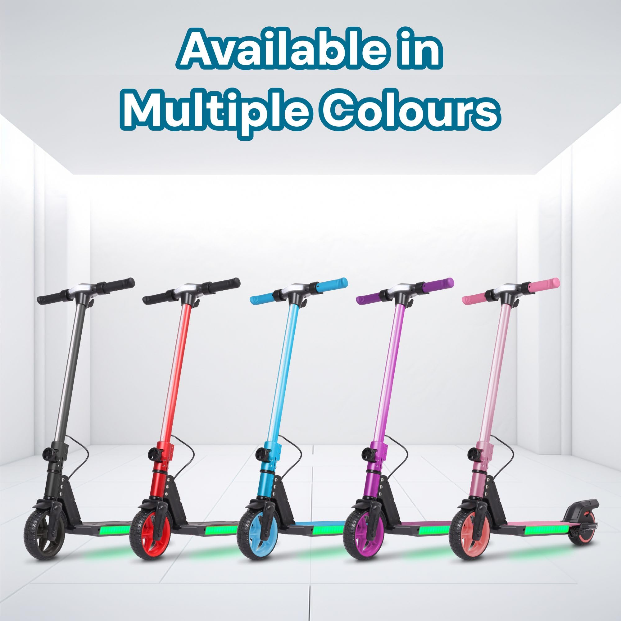 Electric Scooter Kids Foldable Mobility Scooters E Bike With RGB LED Lights For Ages 6-12 Boys Girls | 3 Speed Modes | 6-10 KM Range Dual Braking System 150W Motor Gift for Children