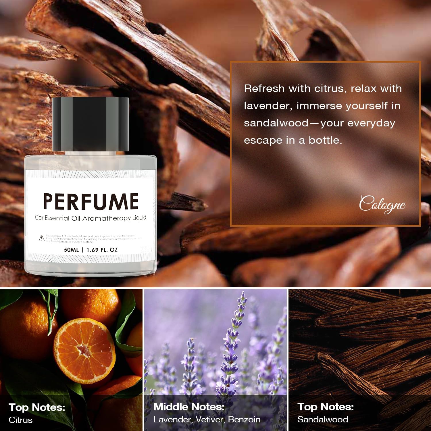 SALUBRITO Smart Car Air Fresheners with Rhythmic Atmosphere Light, Car Aroma Diffuser with 50ml Cologne Perfume, Auto On/Off, Intelligent Induction Vibration, Battery Powered, 4 Month Supply, Black