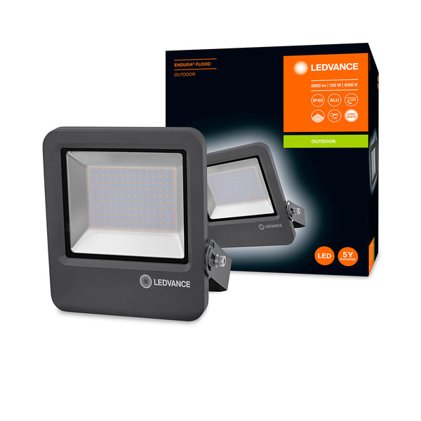 Floodlight LED: for wall, ENDURA FLOOD Cool White / 100 W, 220240 V, beam angle: 120, Cool White, 4000 K, body material: aluminum, IP65, 1-pack