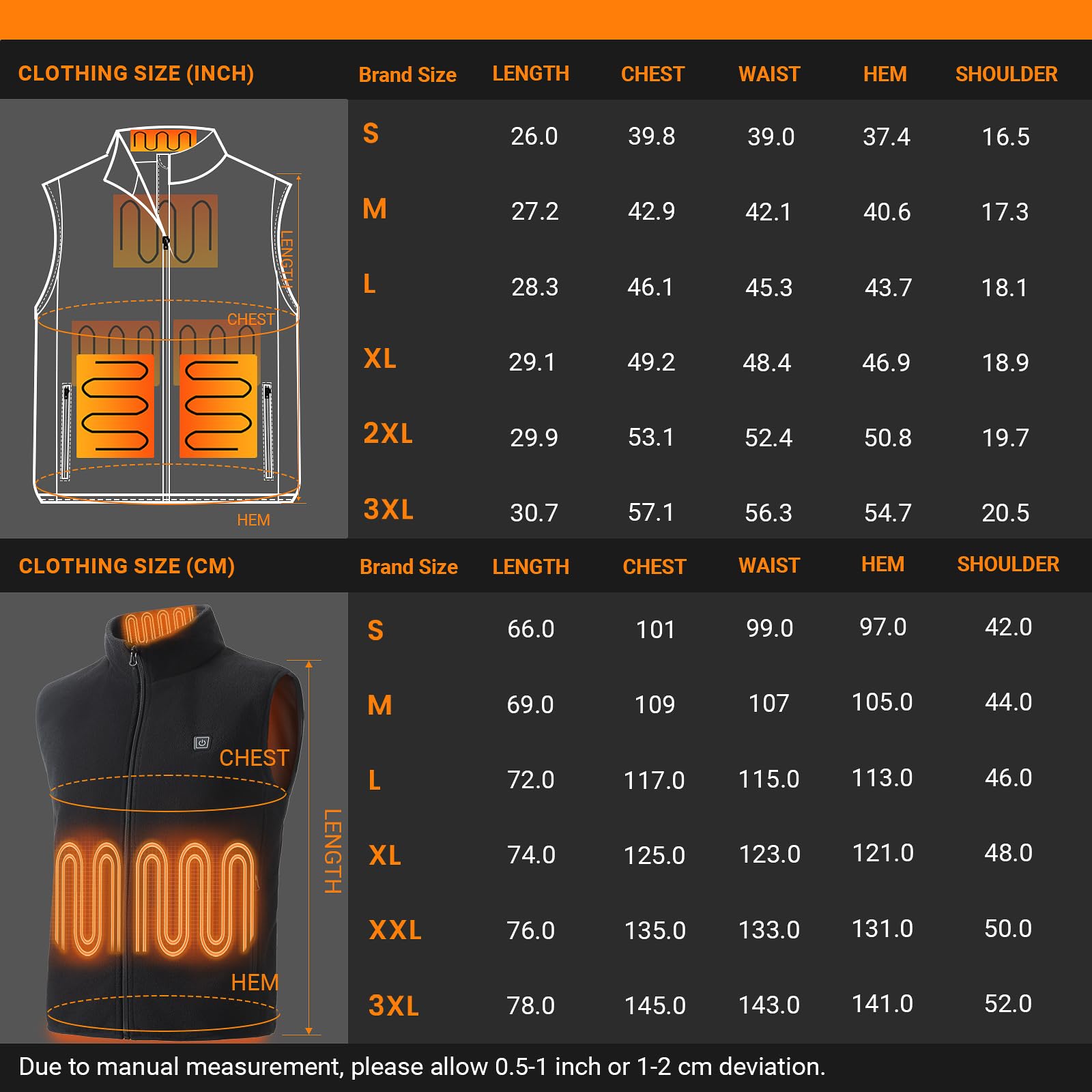 Heated Gilet for Men Women(Power Bank Included), Heated Vest with 3 Temperature, Heated Body Warmer Heated Jacket for Outdoor