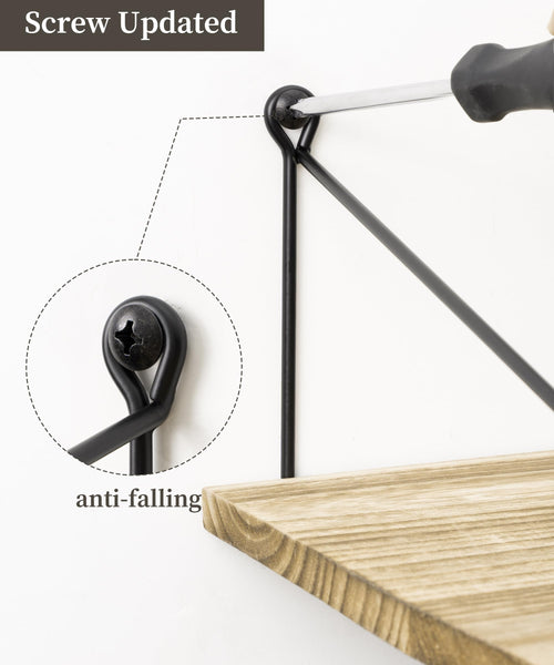 Afuly Wide Rustic Floating Shelves Deep Wooden 12 inch Wall Shelf Large Wall Organizer Storage Shelves with Bracket for Bedroom, Bathroom, Living