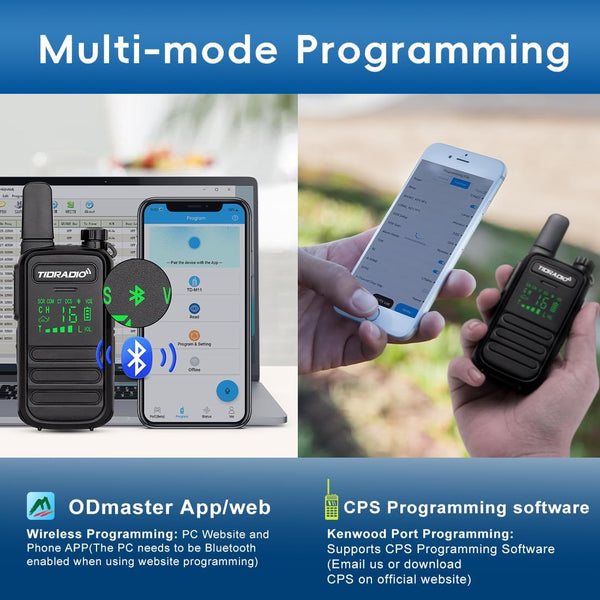 Walkie Talkies Waterproof IP67, TDRADIO TD-M11 PMR 446 Radio, Walkie Talkies for Adults Long Range with Wireless Programming,Frequency Copy,VOX,USB Charging, 2 Way Radio for Outdoor Activities-2 Pack