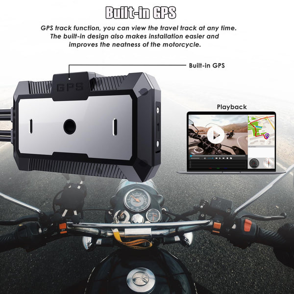 ydi Motorbike Dash Cam, New Upgraded Motorcycle Waterproof Camera 3'' LCD Front and Rear Camera FHD 1080P Wide Angle 150° with Built-in GPS, Wi-Fi, Wired Control, Max up to 256GB