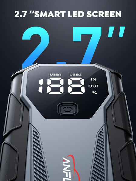 Jump Starter Power Pack, ANFLAG 6000A 21800mAh Car Battery Booster Jump Starter(All Gas/10L Diesel), 12V Car Starter Power Bank with Force Start, Jump leads, LED Flashlight