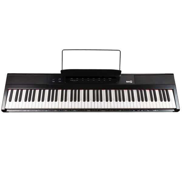 RockJam 88 Key Digital Piano with Full Size Semi-Weighted Keys, Power Supply, Sheet Music Stand, Piano Note Stickers & Simply Piano Lessons
