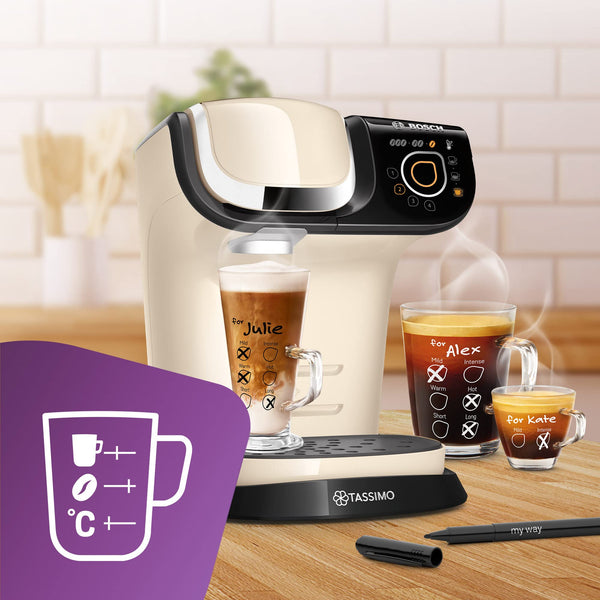 Tassimo My Way 2 TAS6507GB Tassimo Pod Coffee Machine, Cream