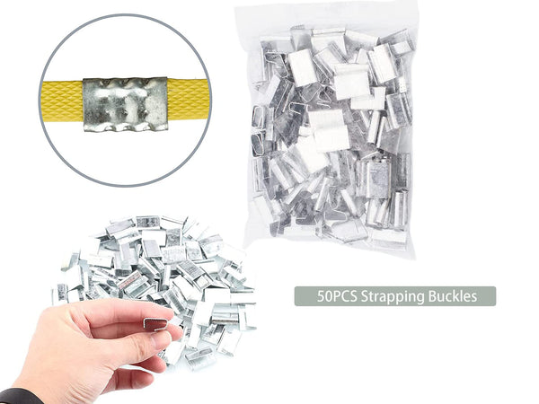 Complete Hand Pallet Packaging Strapping Kit with Tools, 200m PP Band, Metal Seals, and Edge Protectors for Secure Packing