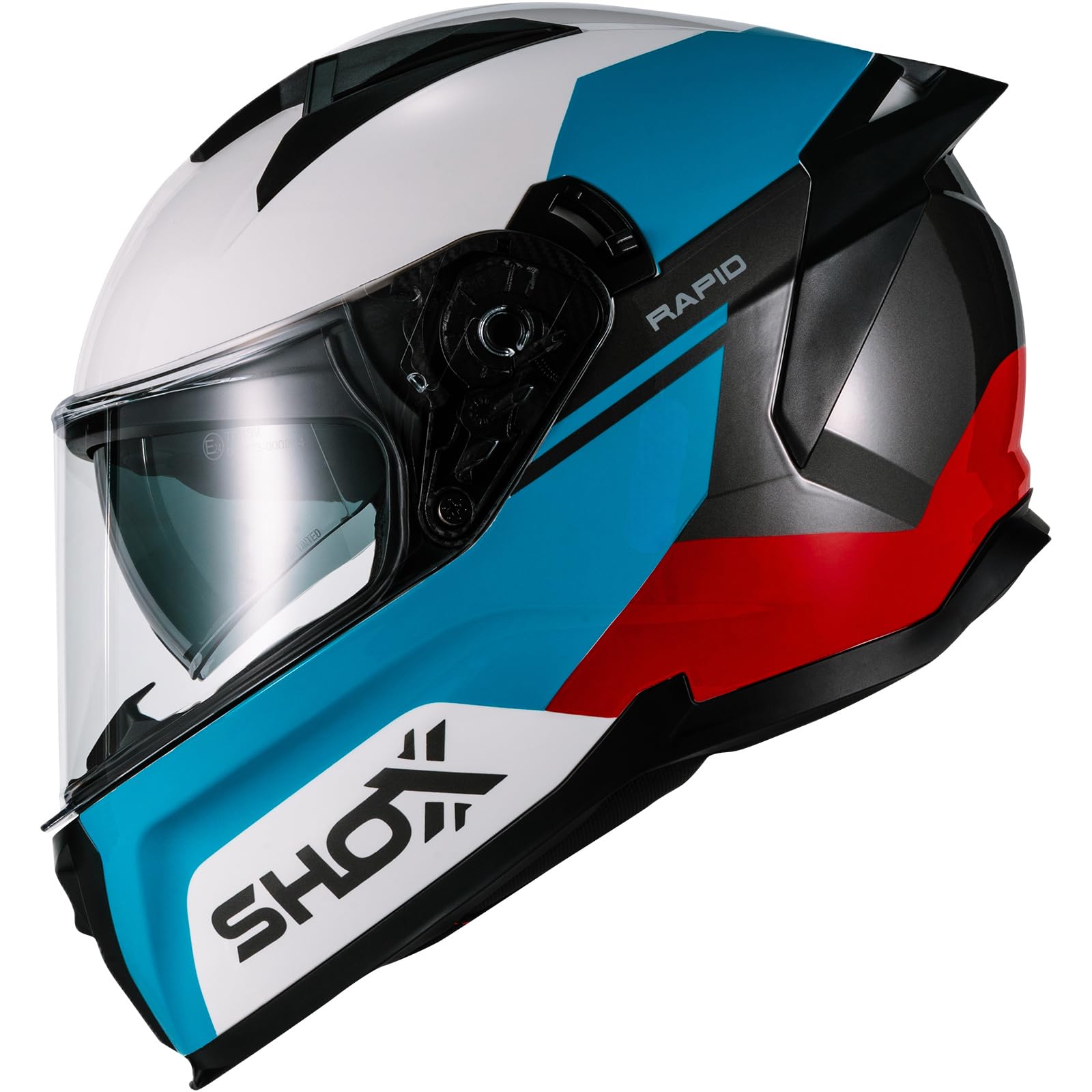 Shox Rapid Turbo Motorcycle Helmet ECE 22.06 Approved Unisex Full Face Street Motorbike Protective Crash Lid for Sport Touring and Road Bike Riding