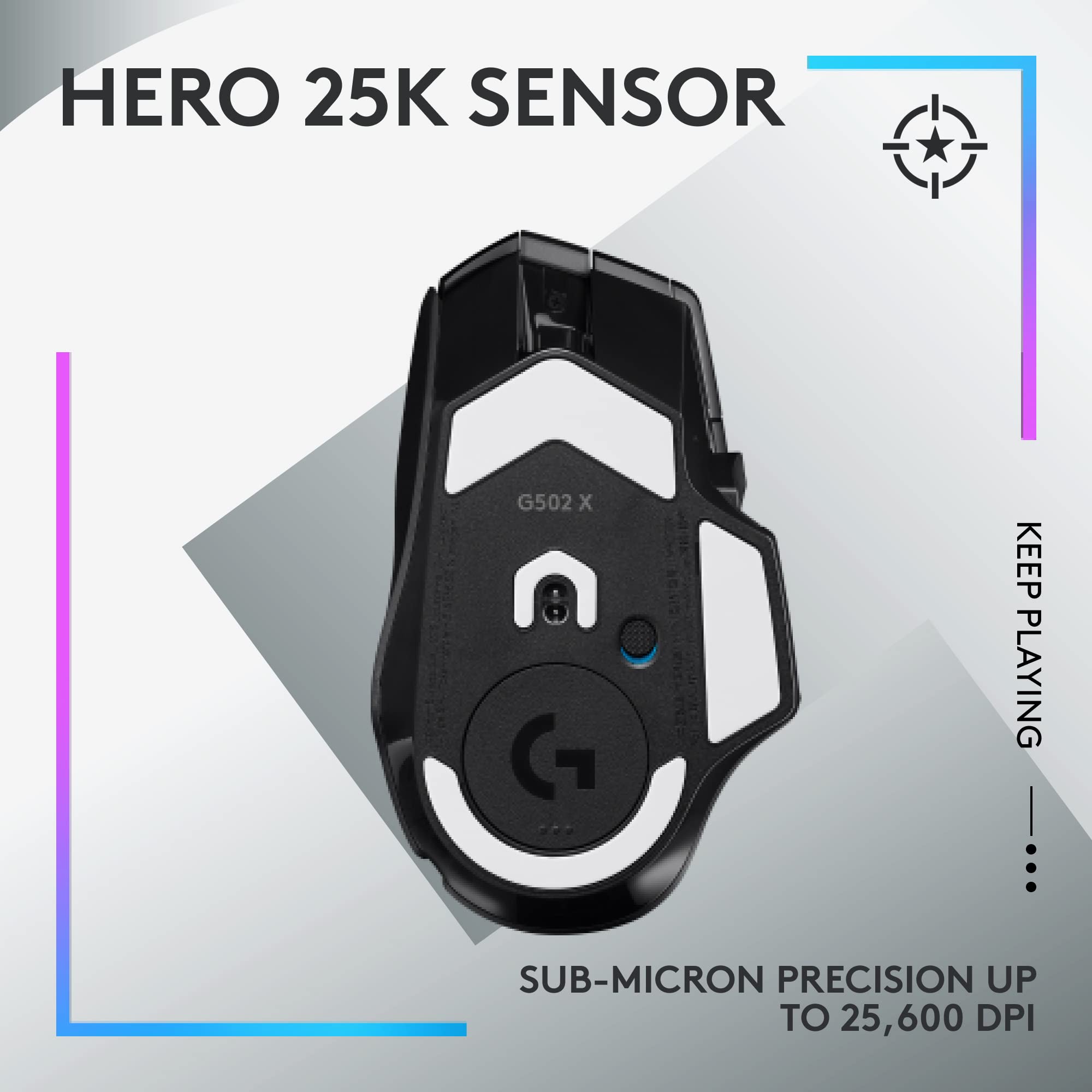 Logitech G G502 X PLUS LIGHTSPEED Wireless RGB Gaming Mouse - Optical mouse with LIGHTFORCE hybrid switches, LIGHTSYNC RGB, HERO 25K gaming sensor, compatible with PC - macOS/Windows - Black