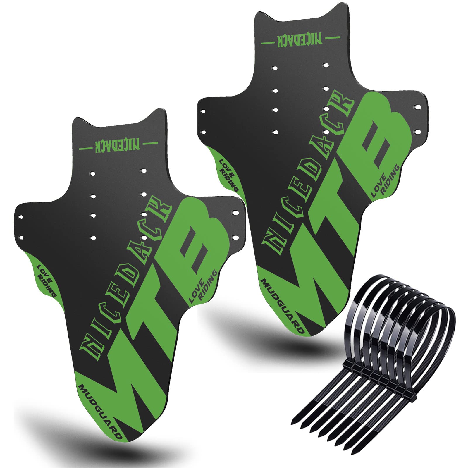 NICEDACK Mudguards Mountain Bike, 2 Pieces Mudguard Fit 20-29 Inch MTB Mudguard Front and Rear Compatible Bicycle Splash Guard