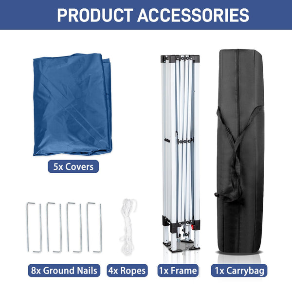 Bonnlo Pop Up Gazebo with Sides 3m x 3m, Easy Setup Instant Outdoor Canopy, Folding Garden Gazebo, Party Tent Grey