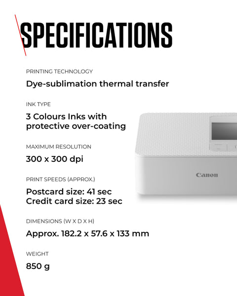Canon SELPHY CP1500 Compact Photo Printer – Wireless Printing, Long-Lasting Prints, USB-C & SD Card Connectivity – Ideal for Scrapbooks & Photo Albums, White GB