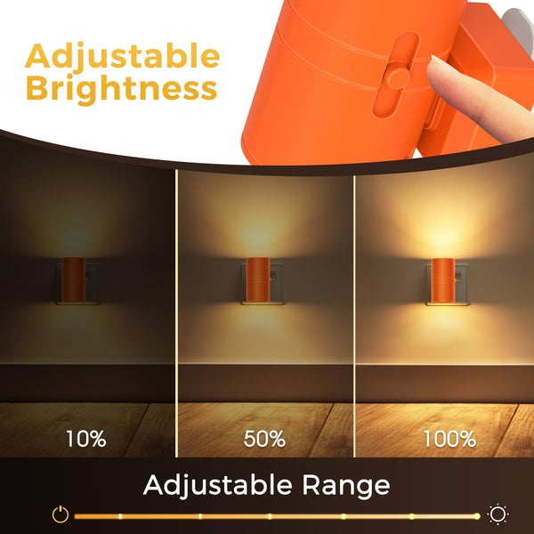 LOHAS-LED Night Light Plug In Wall,1 Pack, Modern Night Light with Dusk to Dawn Sensor, Adjustable Brightness 0-100LM, 3000K Warm White, Dimmable Night Light for Hallway Bathroom Bedroom Stair Toddler