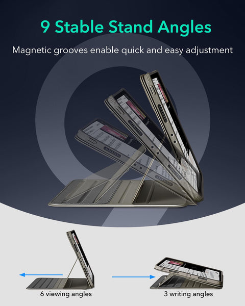 ESR for iPad Pro 12.9 Case (6th/5th Generation, 2022/2021), Removable Magnetic Cover, Adjustable Portrait/Landscape Stand with Raised Display View, 9 Standing Angles, Shift Series, Black