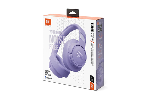 JBL Tune 770 NC Wireless Over-Ear Bluetooth Headphones with Adaptive Noise-Cancelling Technology and 70-Hour Battery Life, Blue
