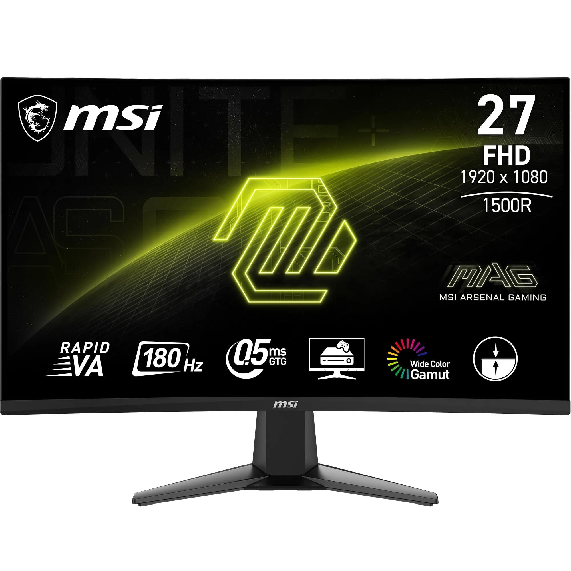 MSI G274F 27 Inch FHD Gaming Monitor - 1920 x 1080 Rapid IPS Panel, 180 Hz / 1ms, 134% sRGB Colour Gamut / G-SYNC Compatible- DP 1.2a, HDMI2.0 CEC