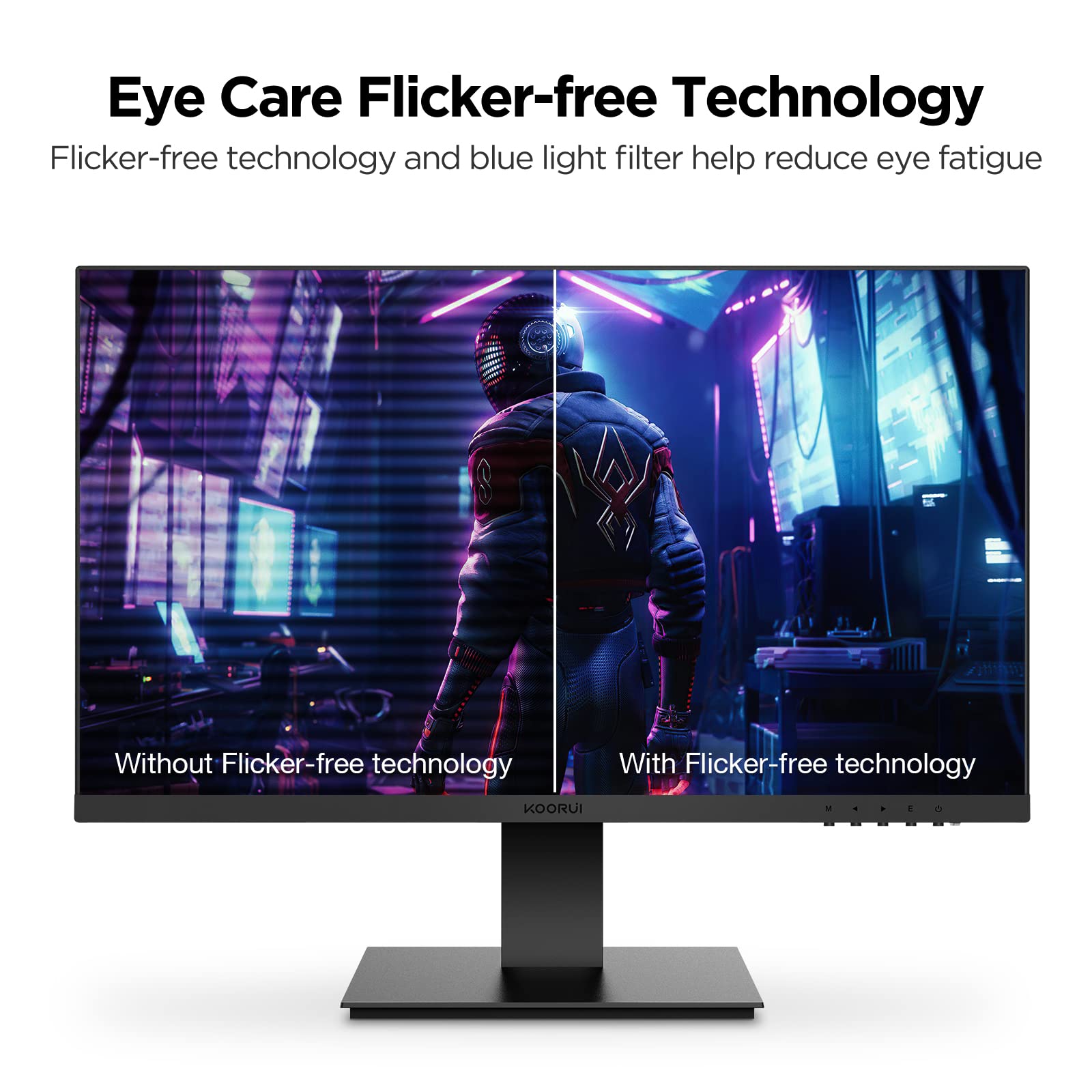 KOORUI E2711F 27 Inch FHD Monitor, Gaming 100Hz, IPS Computer Monitors, 1080P Pc Screen, Adaptive Sync, 5ms, VESA 100x100mm, Eye Care, HDMI, VGA