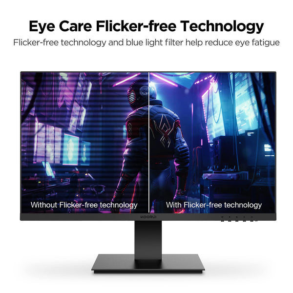KOORUI E2711F 27 Inch FHD Monitor, Gaming 100Hz, IPS Computer Monitors, 1080P Pc Screen, Adaptive Sync, 5ms, VESA 100x100mm, Eye Care, HDMI, VGA