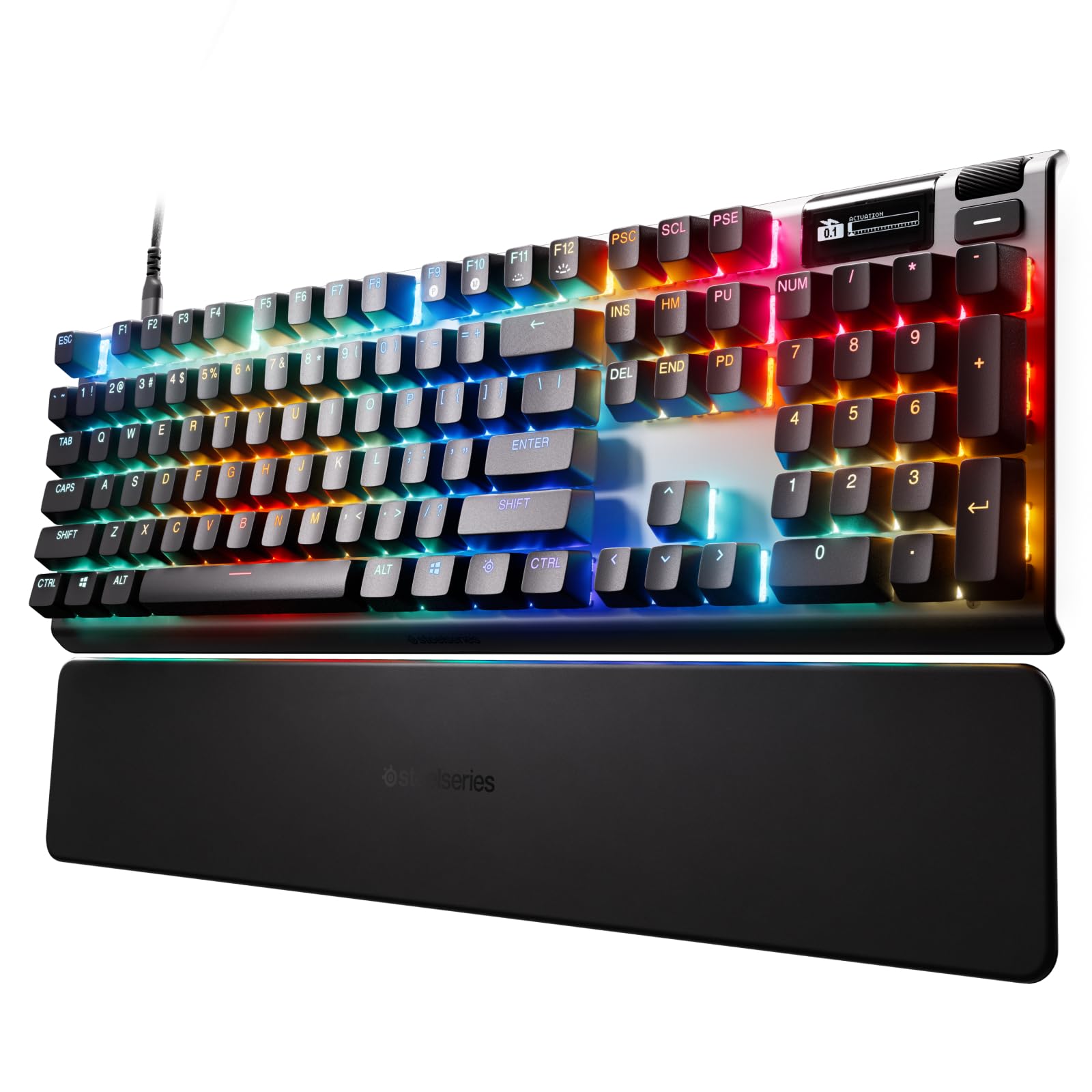 SteelSeries Apex Pro Gen 3 Gaming Keyboard - OmniPoint 3.0 HyperMagnetic Switches - Adjustable Actuation - Rapid Trigger - Game-Ready Presets - Rapid Tap/SOCD - OLED - RGB - USB-C - English QWERTY