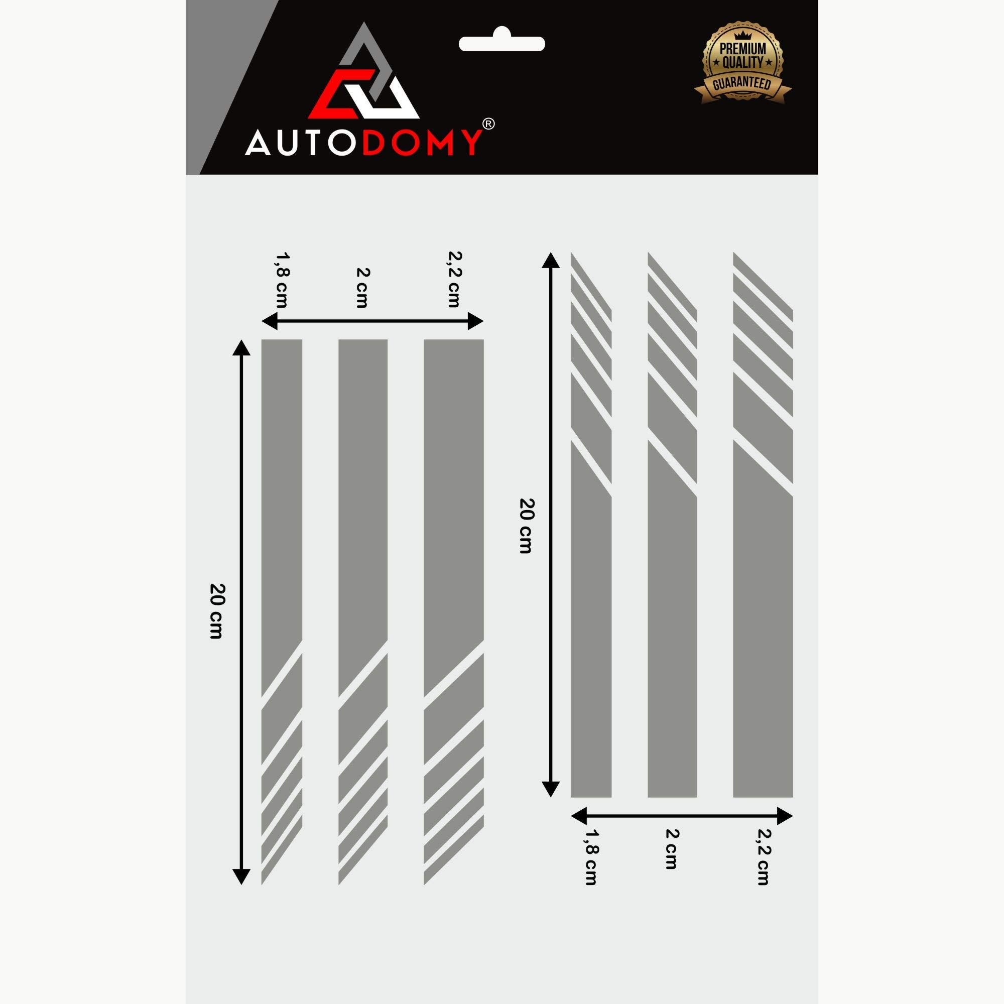 Pack 6 Units Car Rear View Mirror with Striped and Arrows Design | Rear View Mirror Adhesive with Stripes Fringes | Universal Car Mirror Stickers (Red)