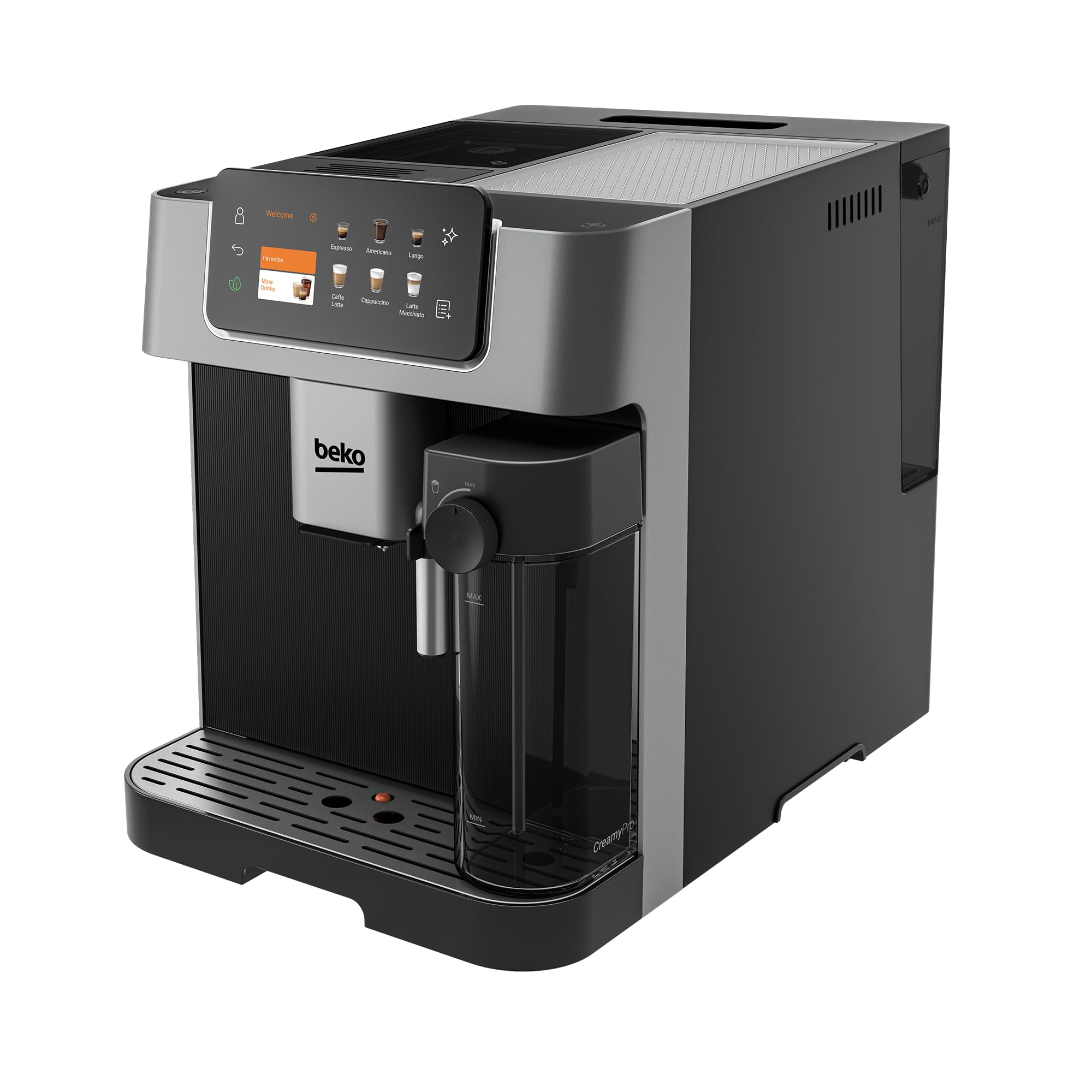 Beko Bean to Cup Coffee Espresso Machine CaffeExperto CEG7304X | Milk Jug | Colour Touch Screen Panel | 19 Bar Pressure, 2 Coffee Nozzles | Fully Automatic, Silver