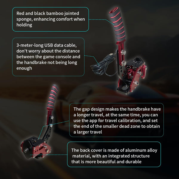 HCXLELD Sim Racing Handbrake, G29 T300 Racing Wheel for PS4/PS5, G920 TX Racing Wheel for XBOX Series X/S, All Racing Wheels for Windows, with Clamp