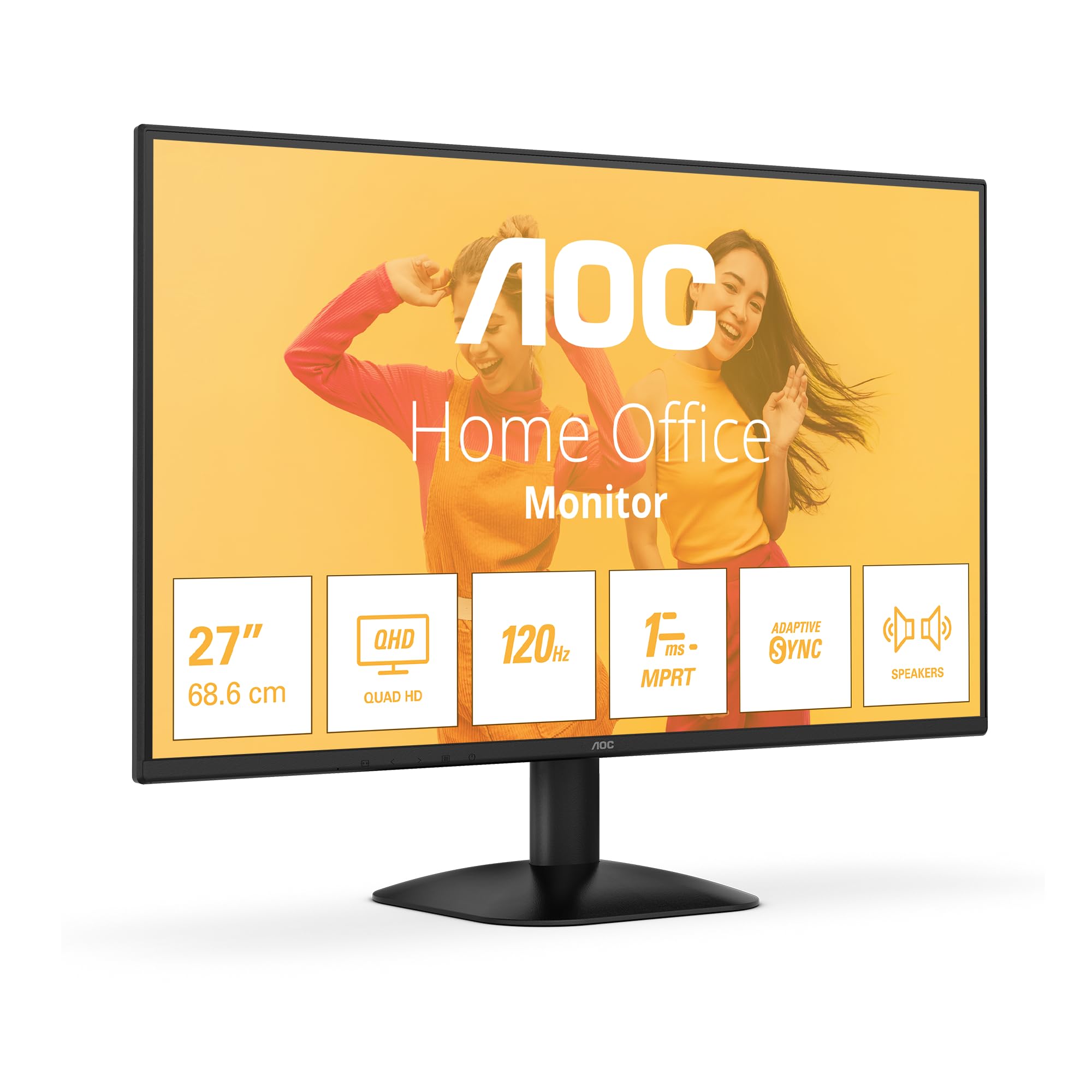 AOC 27B3CA2 - 27 Inch FHD Monitor, 100Hz, IPS, Speakers, USB-C Connectivity, FlickerFree, Adaptive Sync, LowBlue (1920 x 1080, 250 cd/m2, HDMI 1.4 / USB-C 65W Power delivery)