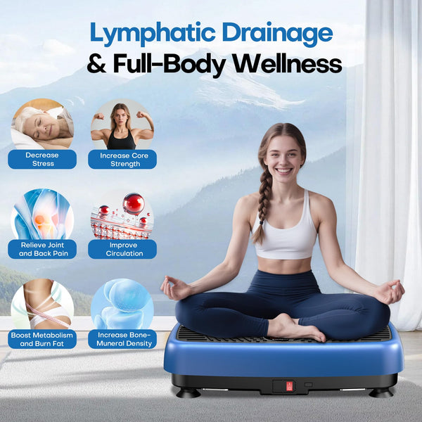 EvoSpark Vibration Plate, Vibration Plate Exercise Machine with 2025 High-Performance Dual Motor, 120 Adjustable Speeds, 450 Lbs Capacity Vibrating Plate for Lymphatic Drainage & Weight Loss