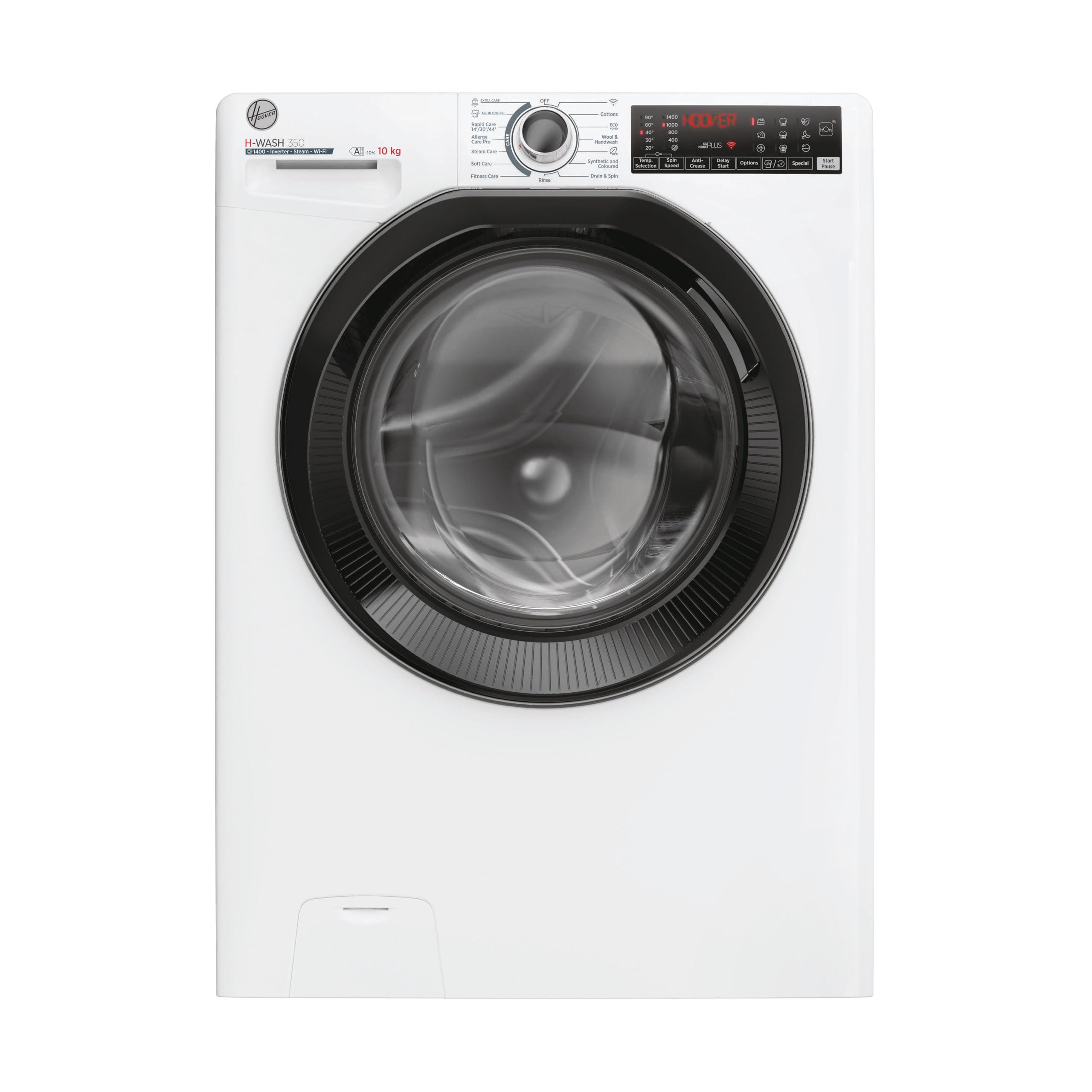 Hoover H-WASH 350 9kg Freestanding Washing Machine, 1400 RPM, A Rated, ECO-Power Inverter Motor, hOn App, 60 Programmes, Eco Doser, Power Care System, Graphite, 60x54x85 cm - H3WPS496TAMBR680