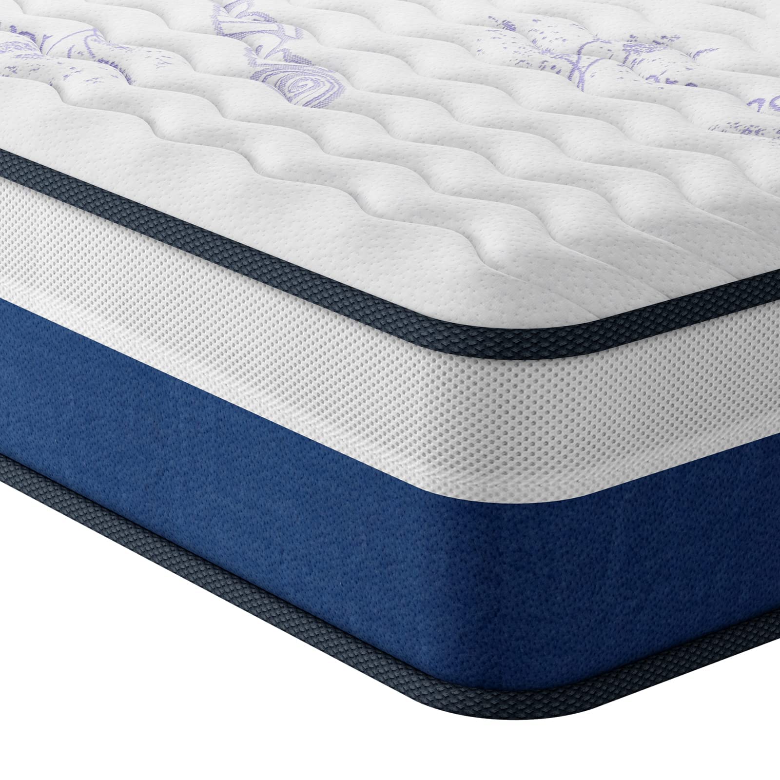 Vesgantti Single Mattress, 10 Inch Hybrid Single Size with Breathable Memory Foam and Individual Pocket Spring-Medium Firm, 3FT Mattress, 90x190x25cm