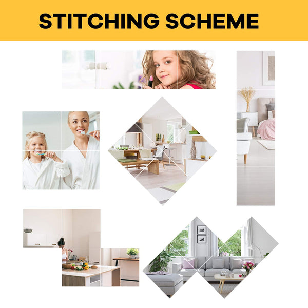 EVENLIVE Full Body Mirror Tiles, Frameless Length Wall Mirror, for Home Gym, Door, Bedroom, Ease of Installation 30cm x 30cm 8 PCSGlass