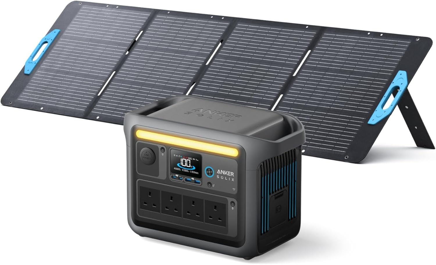 Anker SOLIX C1000 Portable Power Station and BP1000 Expansion Battery, 1800W Solar Generator, Full Charge in 58 Min, 2112Wh LiFePO4 Battery for Outdoor Camping and Home Backup (Optional Solar Panel)