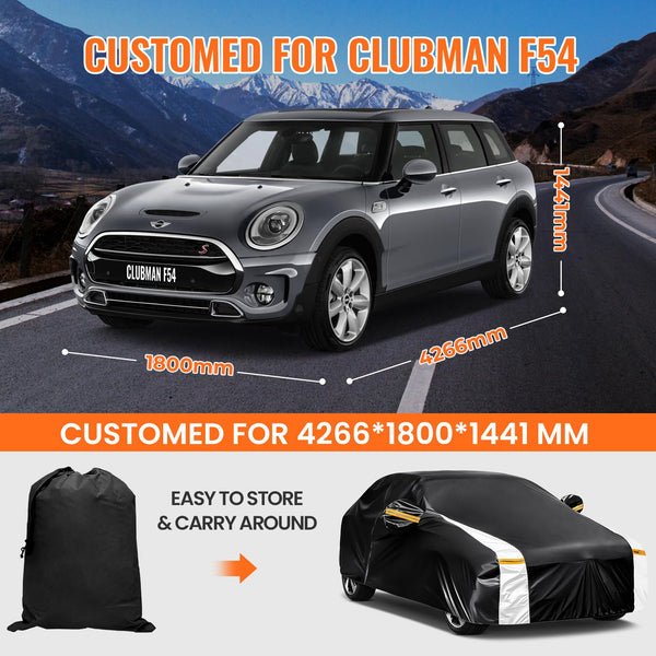 Car Cover Custom Fit for Mini Convertible F57(2016-2023), Car Covers for Outside Storage Waterproof Breathable, Full Cover Outdoor All Weather Protection Rain Sun Dust with Zip and Cotton(Black)
