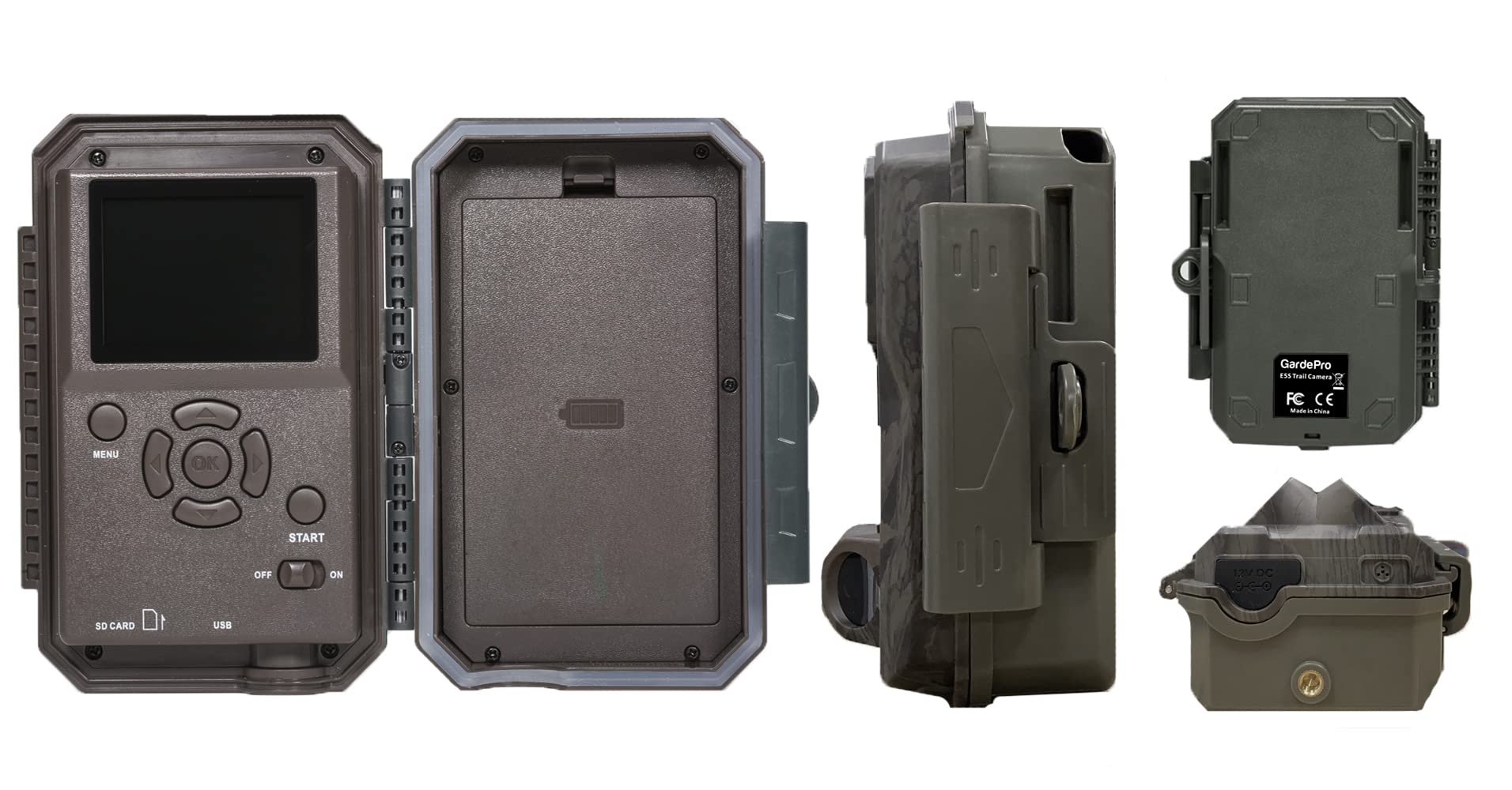 GardePro E5S Wildlife Camera, 64MP 1296p Trail Camera, H.264 Video, 100ft Night Vision, Ultra-fast 0.1s Motion Activated, Garden Camera Trap