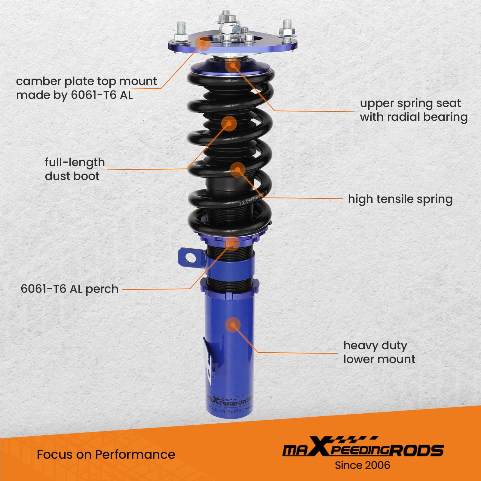 maXpeedingrods Coilover Suspension Kit for Celica 2000-2006 Coil Over Shock Strut