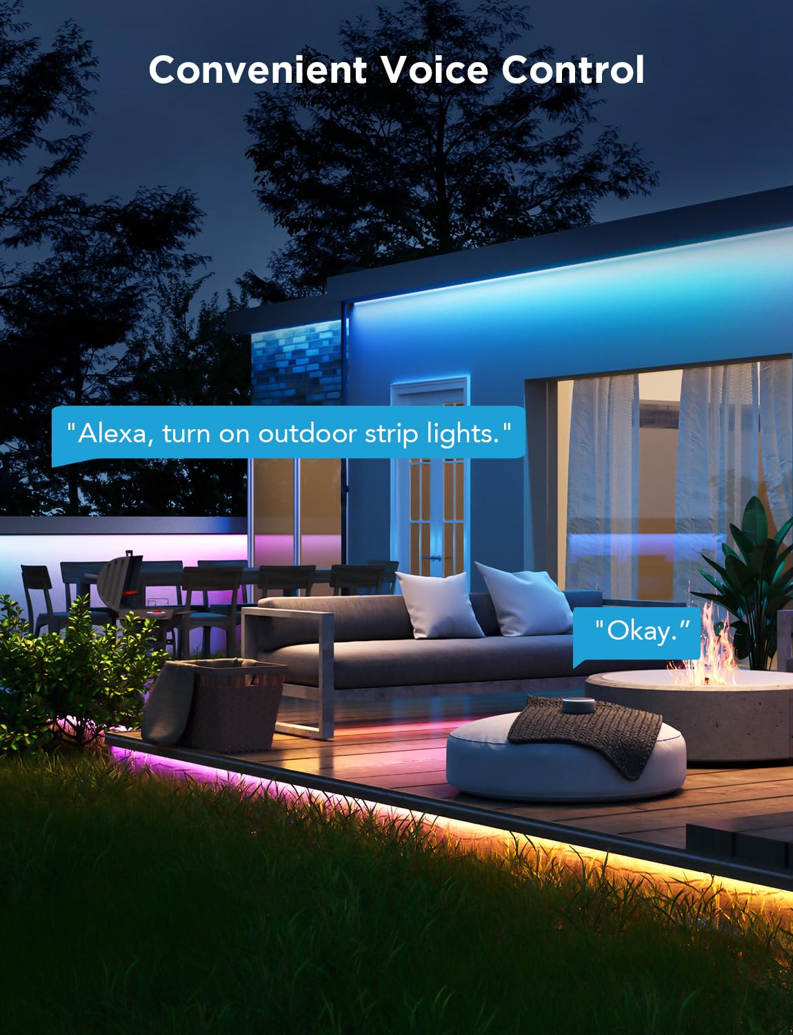 Govee Outdoor LED Strip Light, 10M RGBIC Outdoor Lights IP65 Waterproof, LED Strip for Garden, Eave, Garage, Music Sync and WiFi Voice Control, Smart App Control,Works with Alexa, Google Assistant