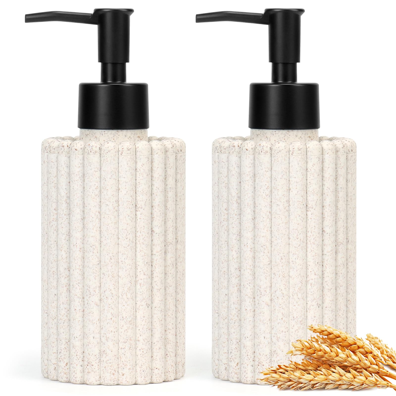Nuscen 2 Pack Hand Soap Dispenser 400ml Pump Bottle Dispenser,Elegant Refillable Empty Liquid Soap Containers for,Shampoo,body Lotion, Dish Soap
