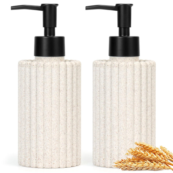 Nuscen 2 Pack Hand Soap Dispenser 400ml Pump Bottle Dispenser,Elegant Refillable Empty Liquid Soap Containers for,Shampoo,body Lotion, Dish Soap