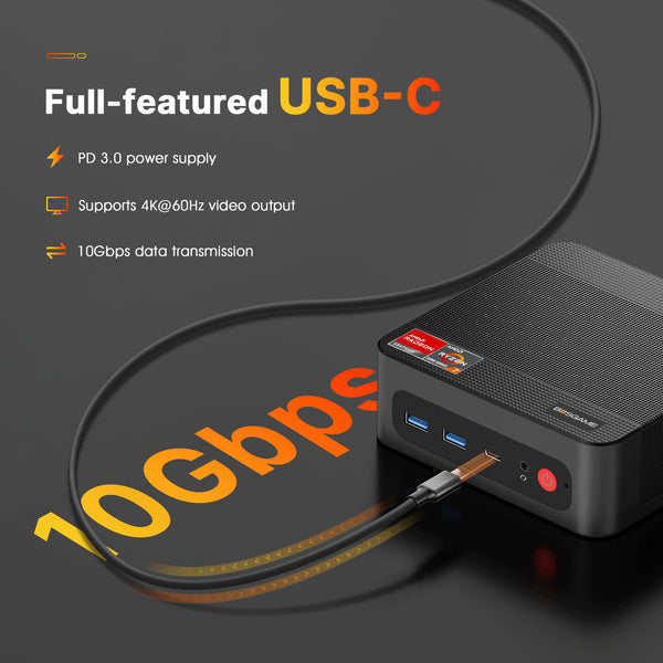 BOSGAME Mini PC [Dual LAN], AMD Ryzen 7 5825U (8C/16T, up to 4.5Ghz) 32GB DDR4 1TB SSD Mini PC Dual Channel, 4K@60Hz Mini Desktop Computers Wi-Fi 6E/BT 5.2