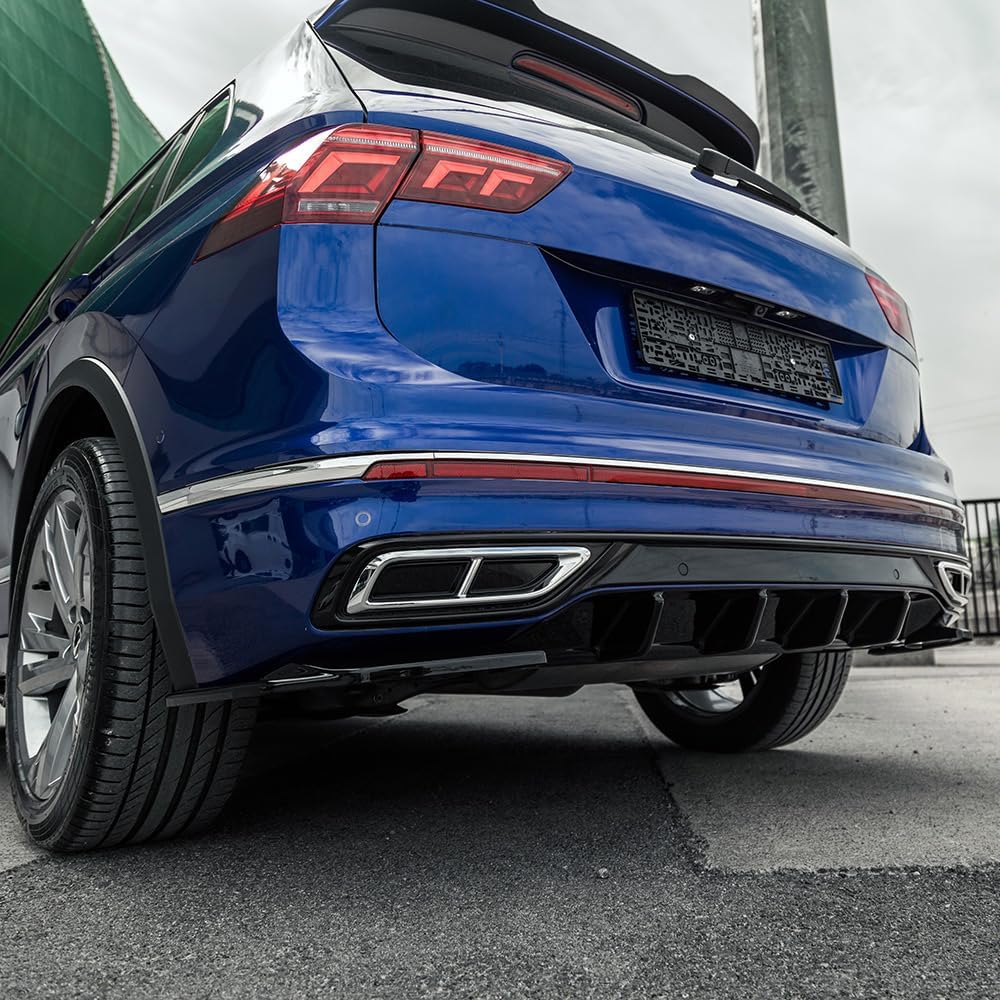 Oneway Rear Side Diffusors compatible with Volkswagen Tiguan II R-Line Facelift 2020-2024 - Gloss black