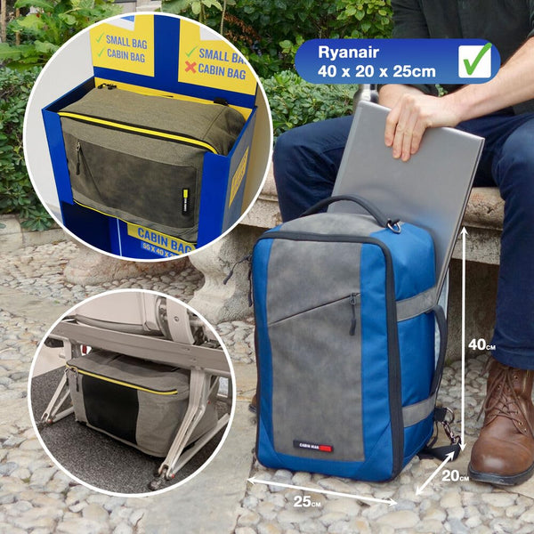 Cabin Max Manhattan 20L Underseat Backpack - 40x20x25 for Ryanair Cabin Bag with Padded Tech Pocket, Lockable Compartment & Versatile Straps - Stylish Travel Companion for Airlines