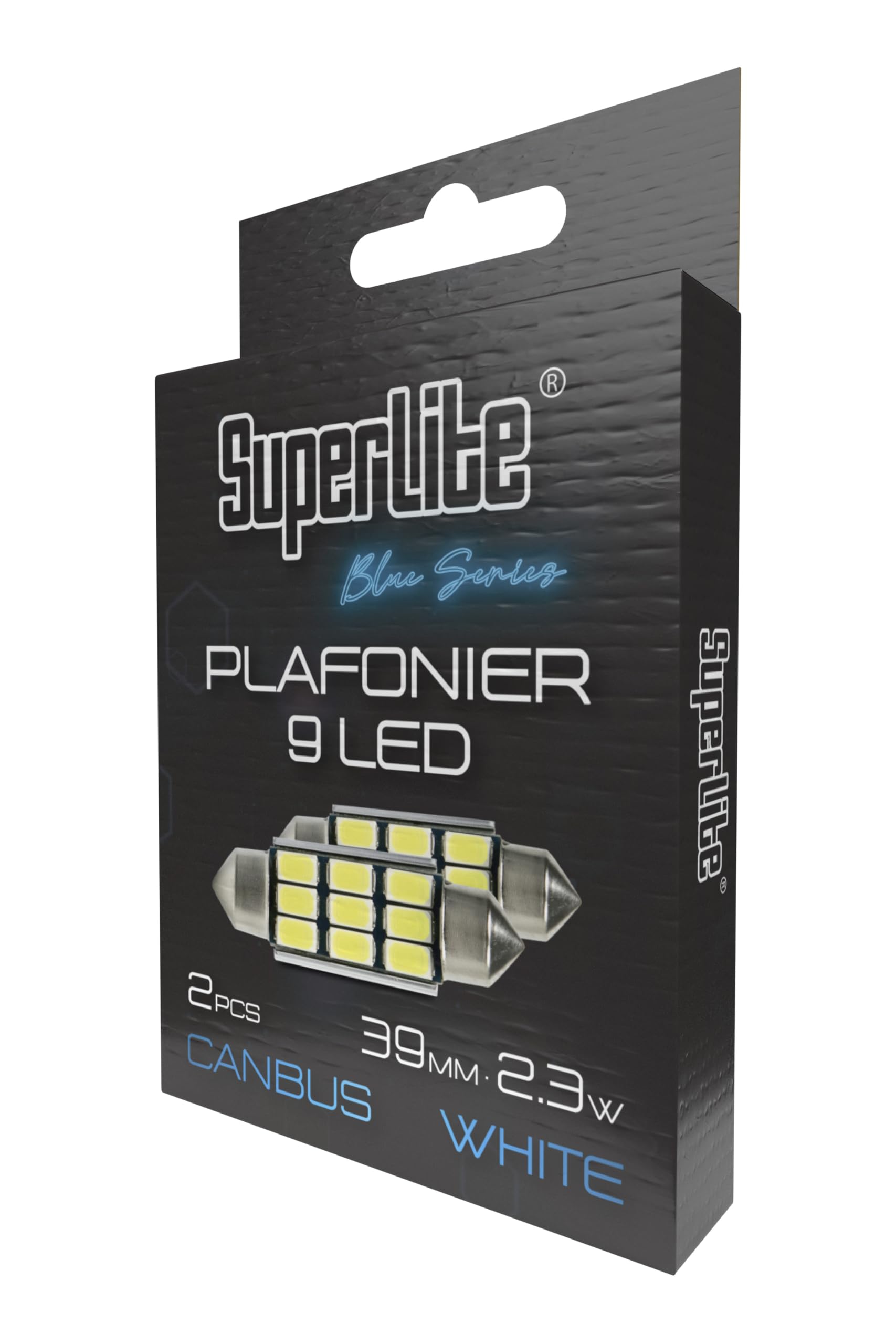 Superlite Set of 2 T10 Bulbs with 18 Leds from the Blue Series range. CanBus Technology and 6500K Colour Temperature. Ideal for Car and Truck.